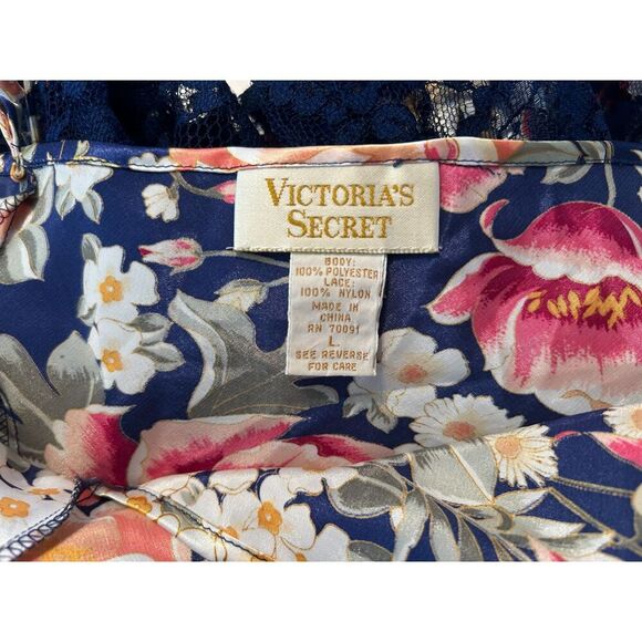 Vintage 80s Victorias Secret Gold Label Lace floral satin bodysuit Large Teddy - Picture 5 of 5